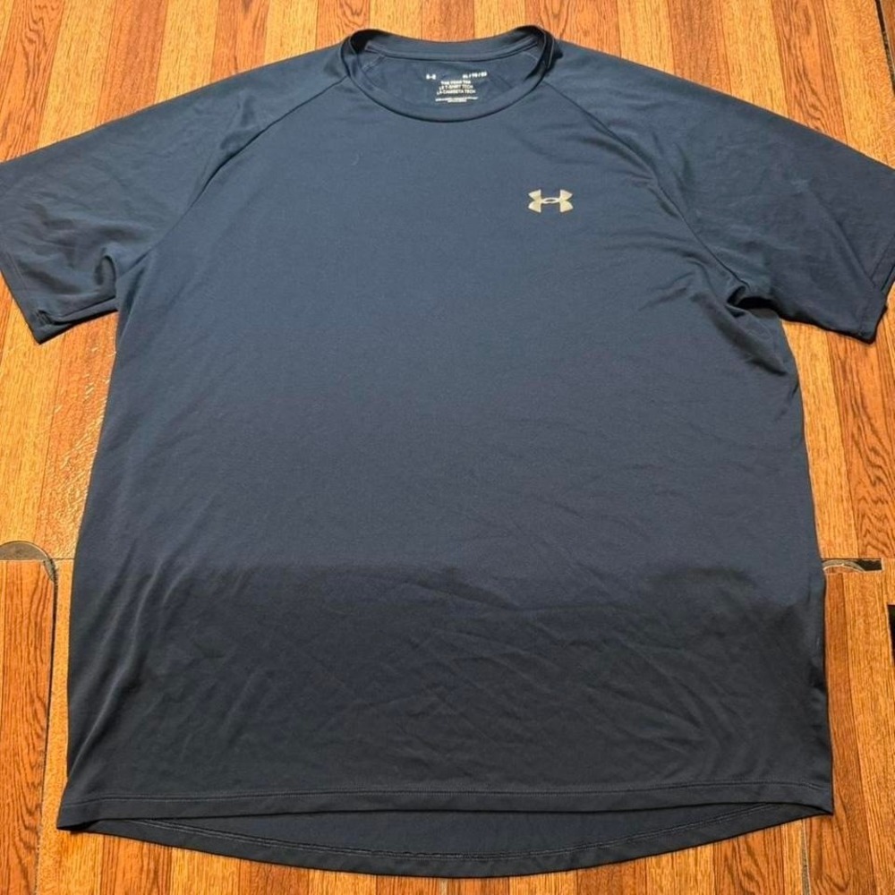 Under Armour Blue Tech Retro Sportswear Running Train Shirt XL